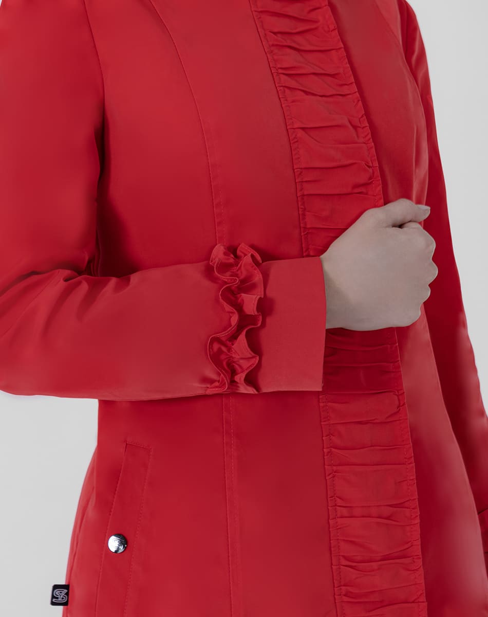 SHYLA | Cropped Trench Coat with Draped Detail