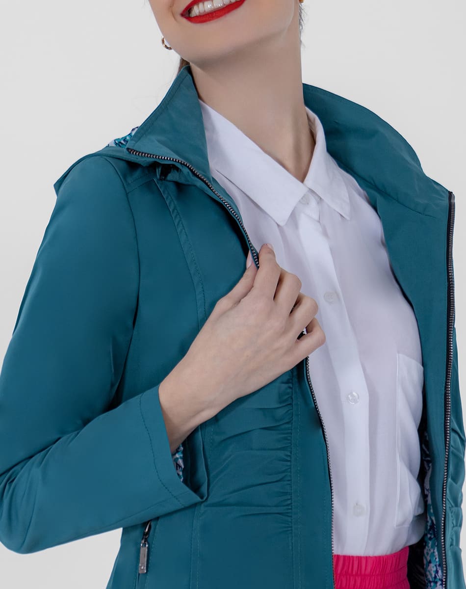 SHYLA | Cropped Trench Coat with Pleated Hood