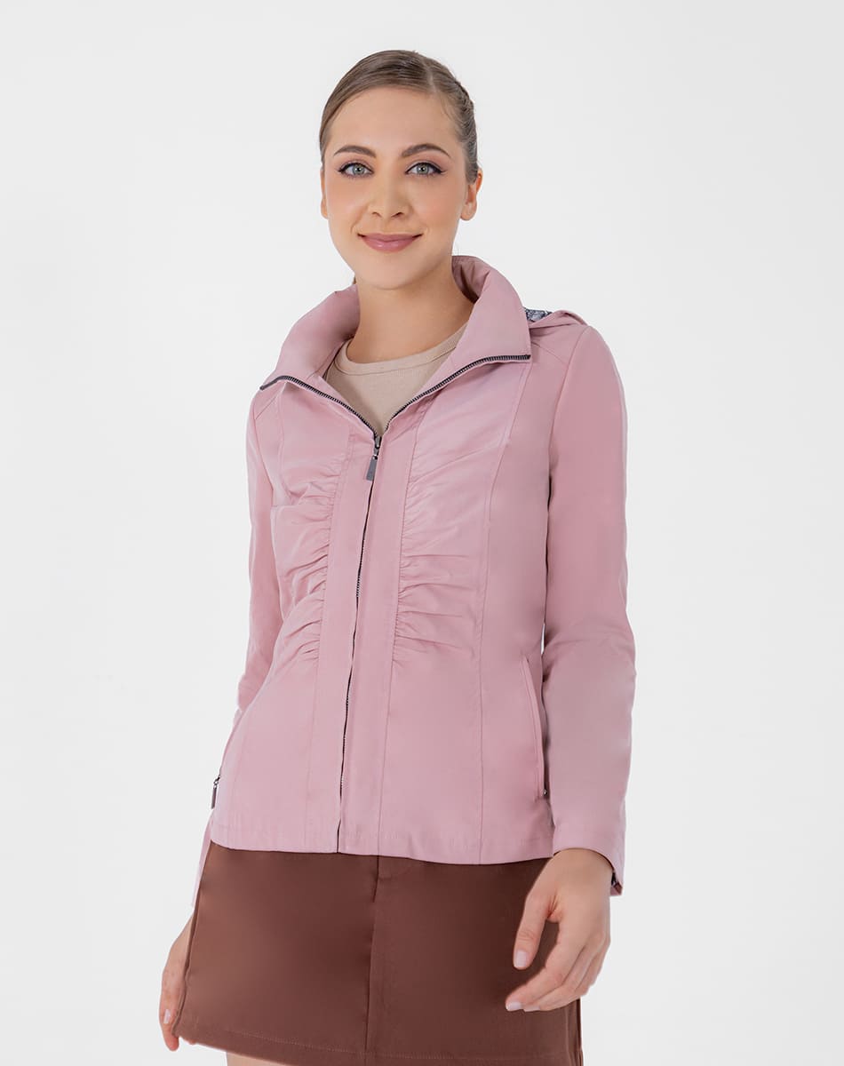 SHYLA | Cropped Trench Coat with Pleated Hood