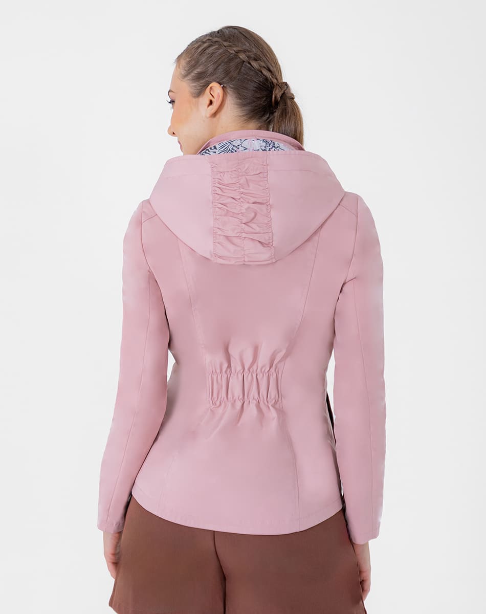 SHYLA | Cropped Trench Coat with Pleated Hood