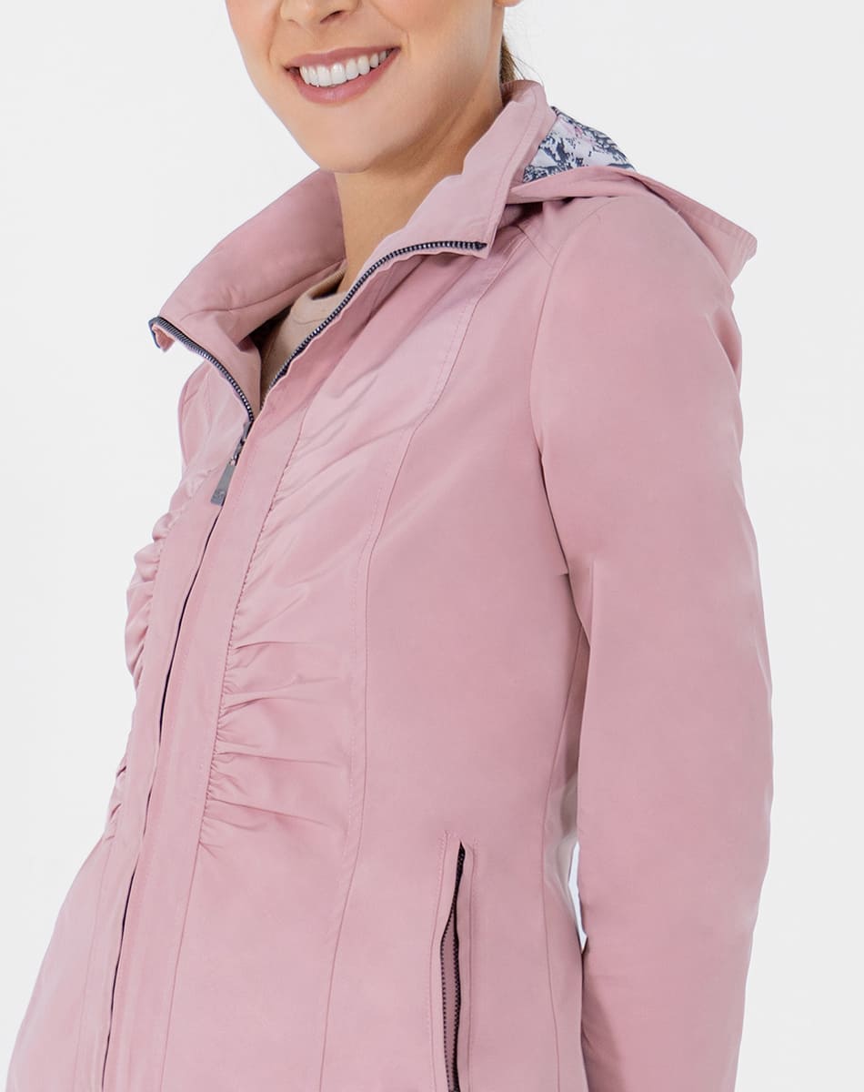 SHYLA | Cropped Trench Coat with Pleated Hood