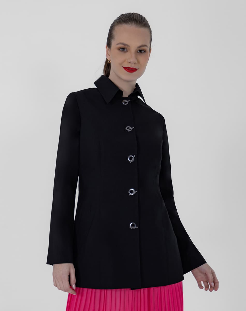 SHYLA | LONG TRENCH COAT WITH SHIRT COLLAR FOR WOMEN