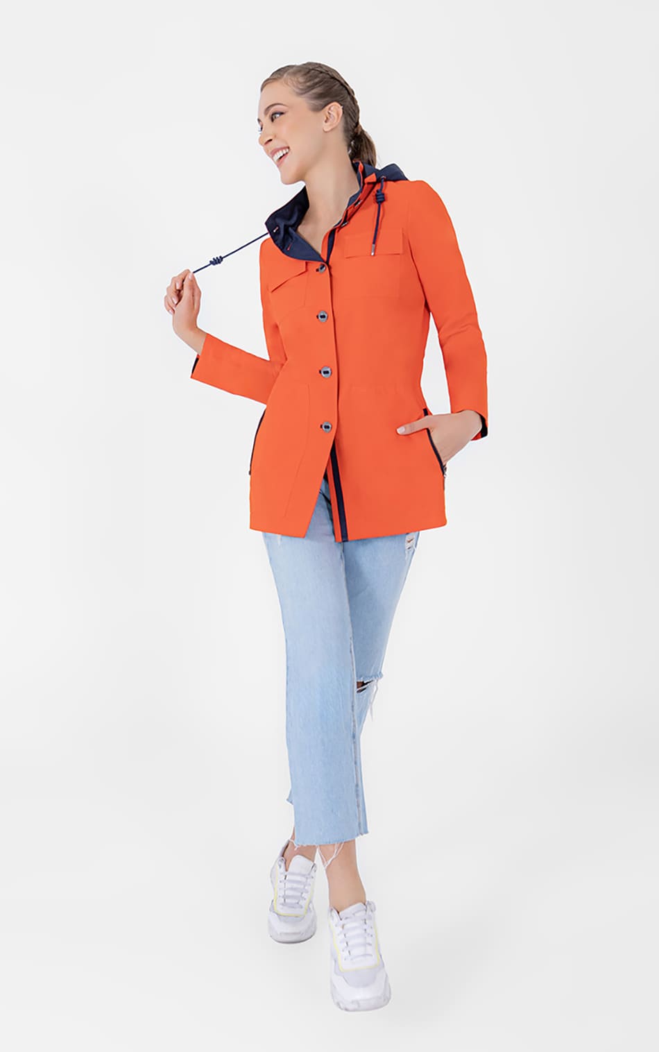 SHYLA | TRENCH COAT WITH HOOD AND BUTTONS