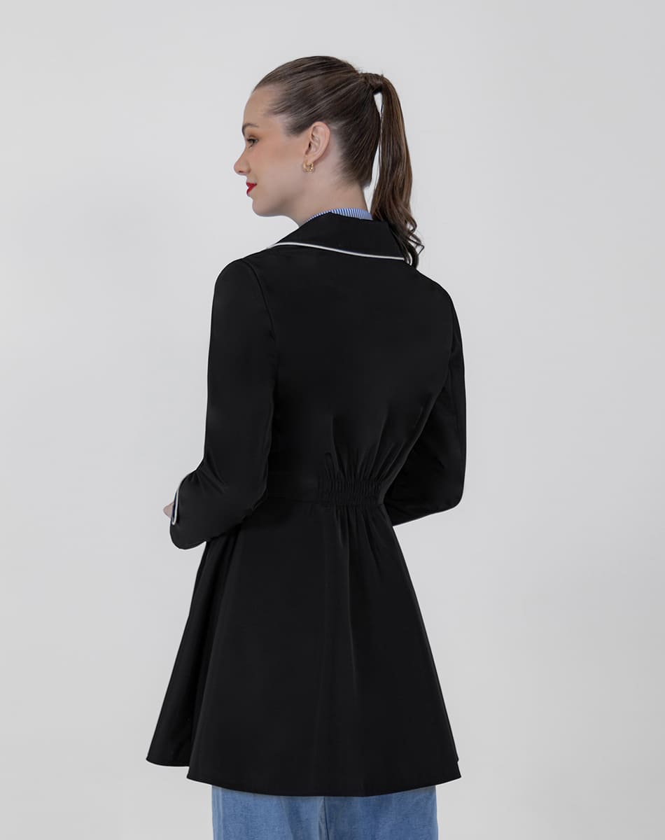 SHYLA | SHORT TRENCH COAT WITH LAPEL NECK