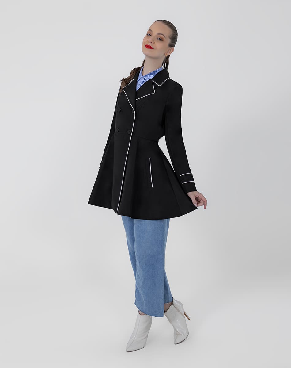 SHYLA | SHORT TRENCH COAT WITH LAPEL NECK