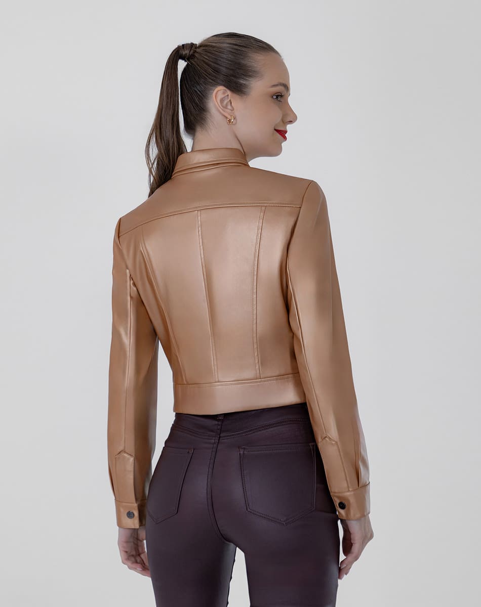 SHYLA | SHORT VINYL LEATHER TRENCH COAT FOR WOMEN