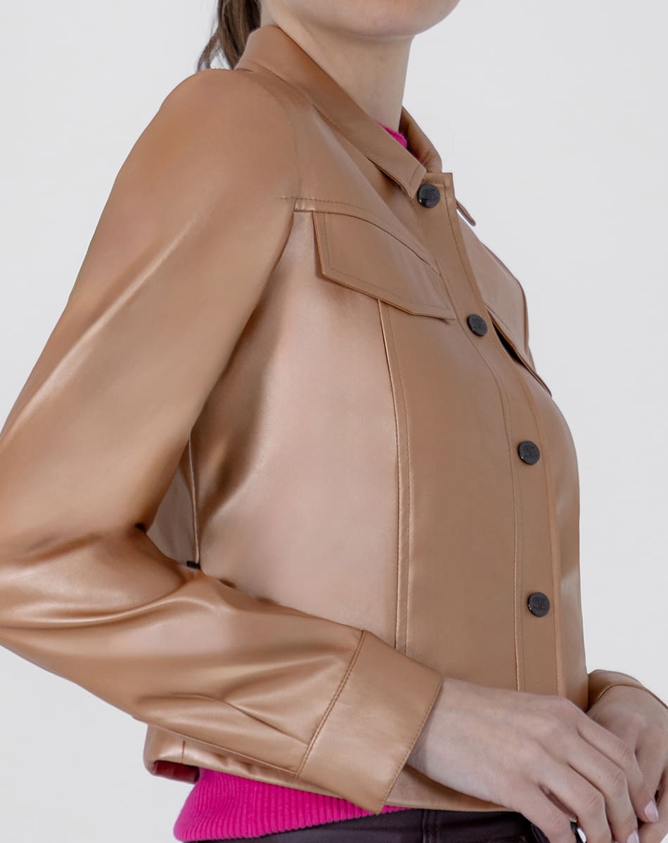SHYLA | SHORT VINYL LEATHER TRENCH COAT FOR WOMEN