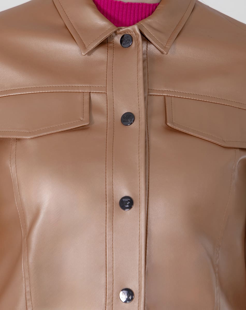 SHYLA | SHORT VINYL LEATHER TRENCH COAT FOR WOMEN