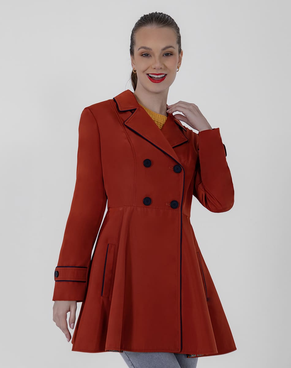SHYLA | SHORT TRENCH COAT WITH LAPEL NECK