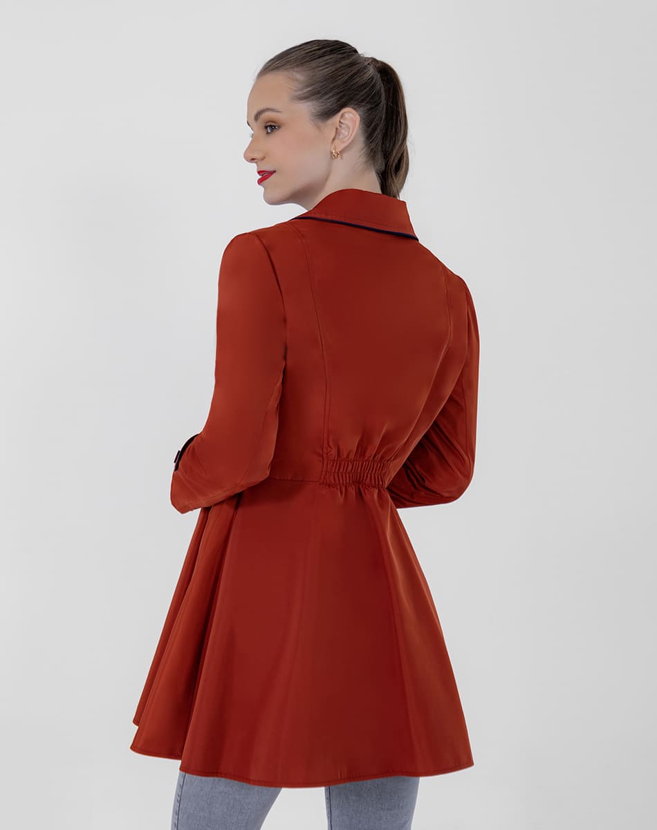 SHYLA | SHORT TRENCH COAT WITH LAPEL NECK