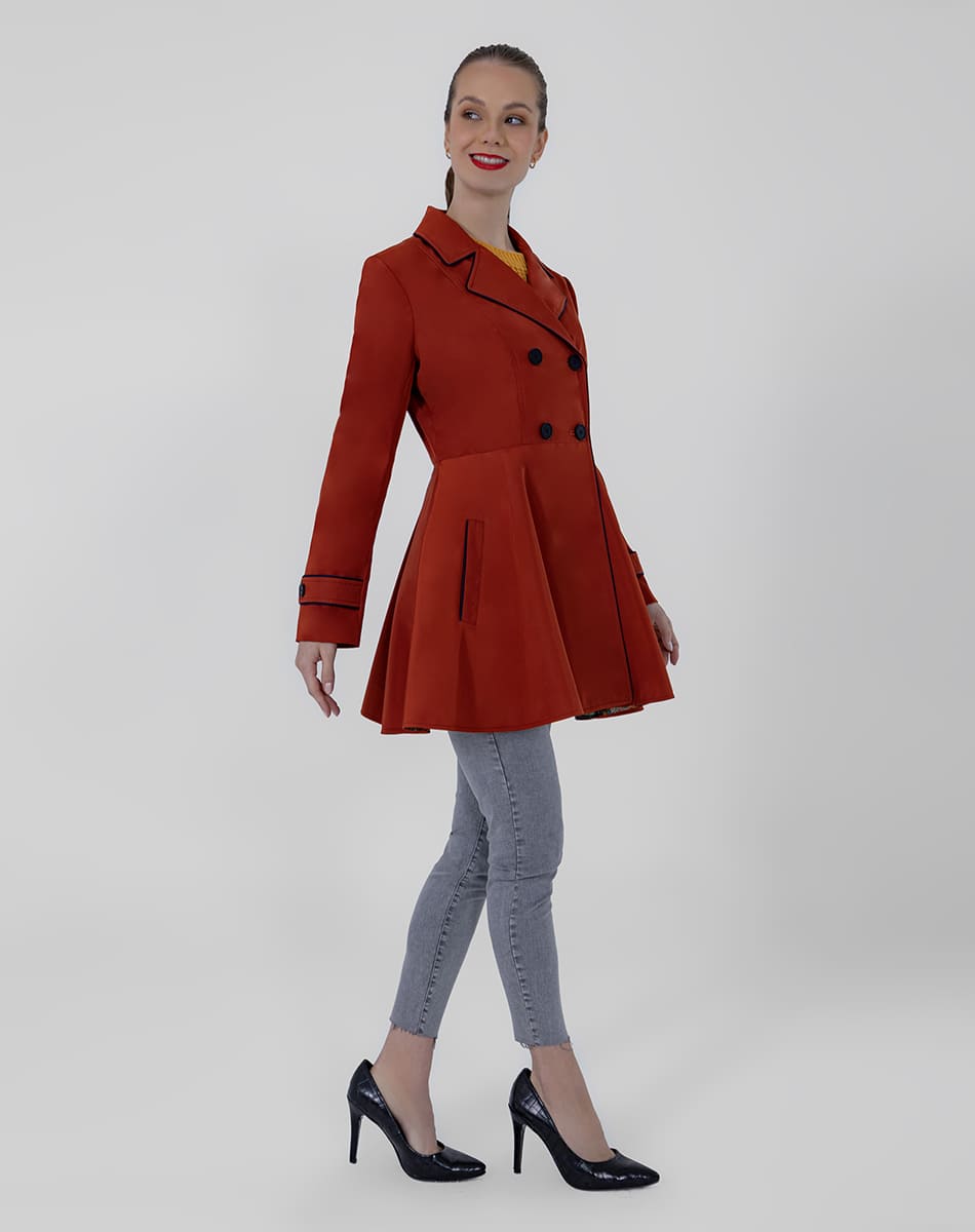 SHYLA | SHORT TRENCH COAT WITH LAPEL NECK