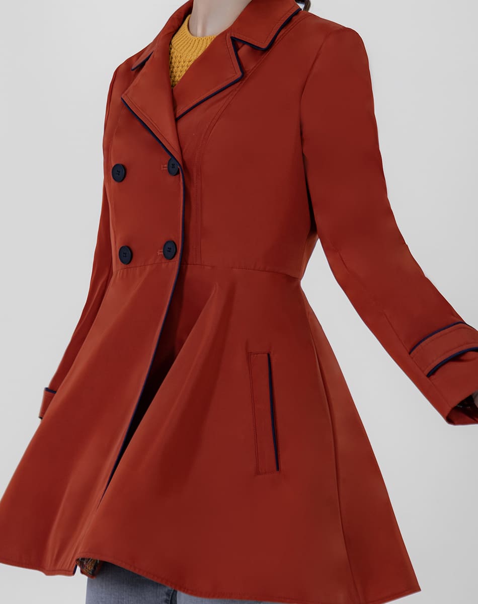 SHYLA | SHORT TRENCH COAT WITH LAPEL NECK