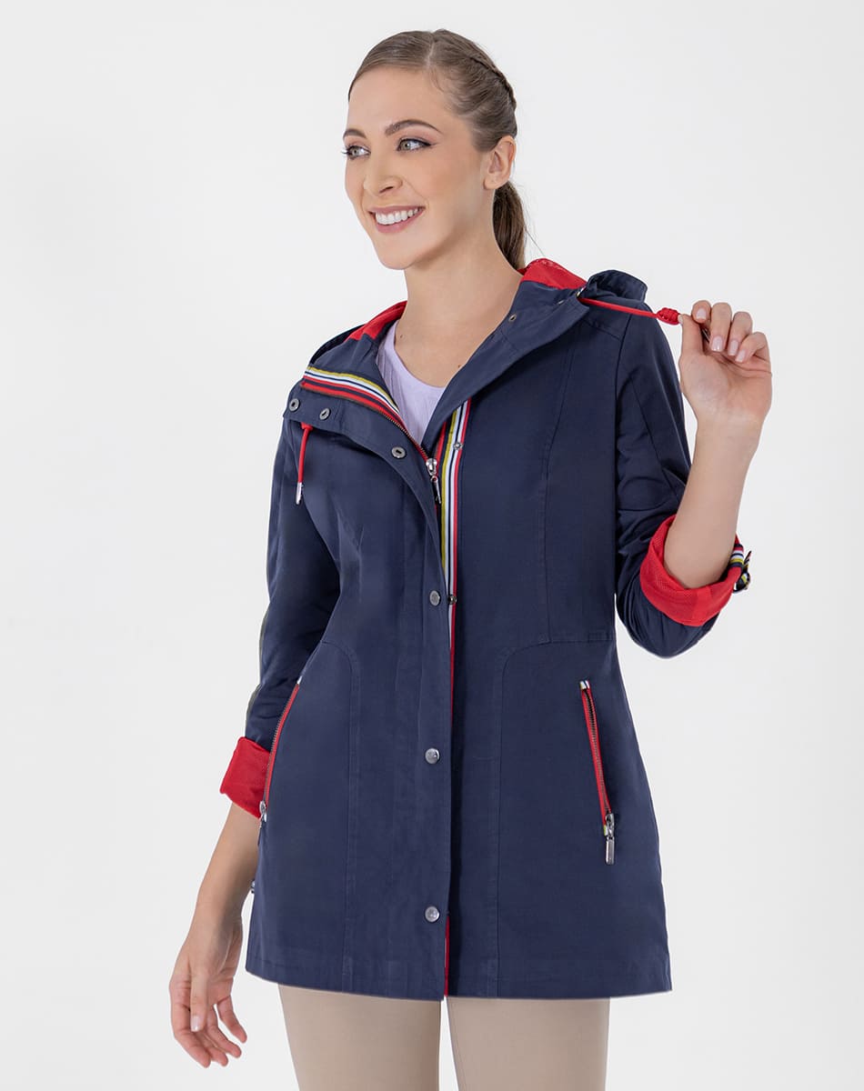 SHYLA | LONG TRENCH COAT WITH HOODED ROLLED SLEEVES