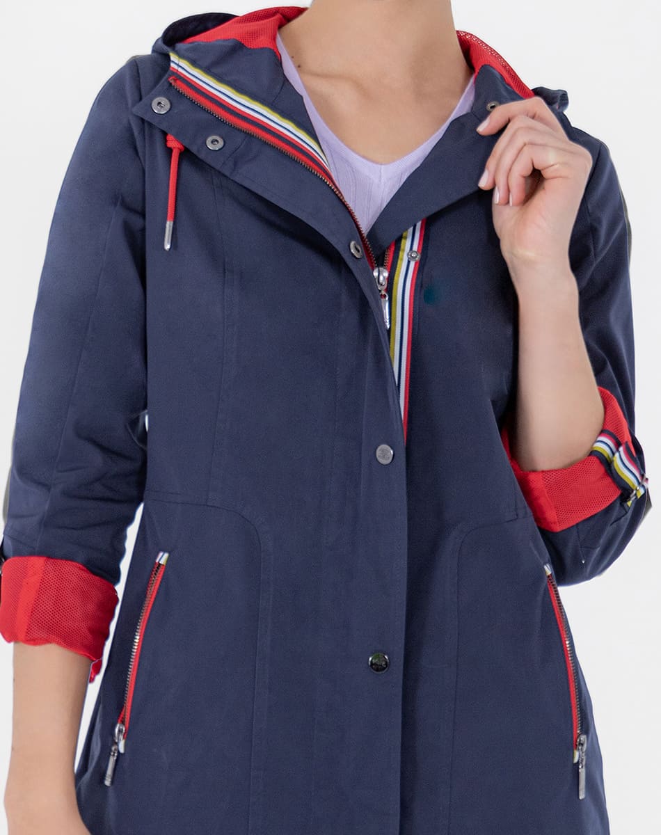 SHYLA | LONG TRENCH COAT WITH HOODED ROLLED SLEEVES