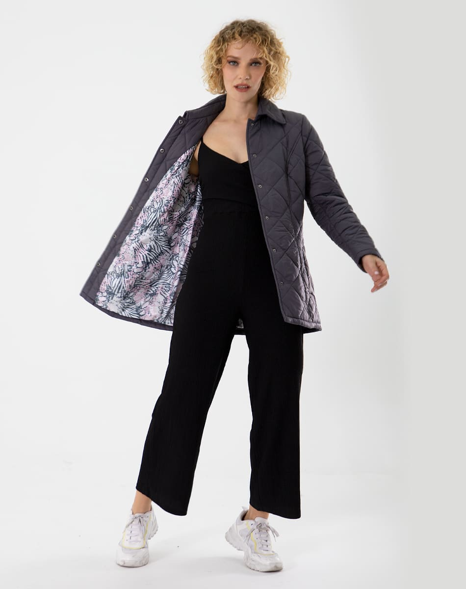 Quilted jacket with collar