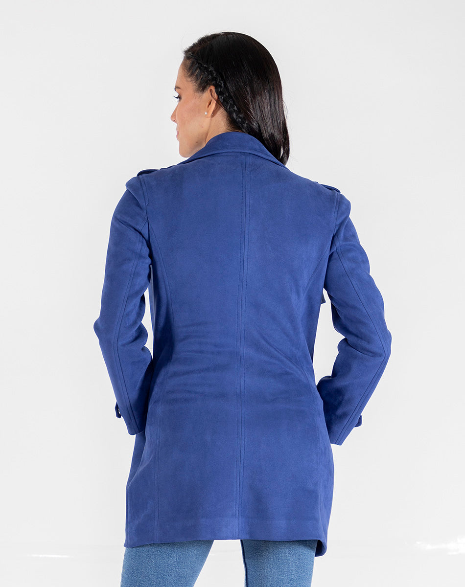 Long Suede Trench Coat