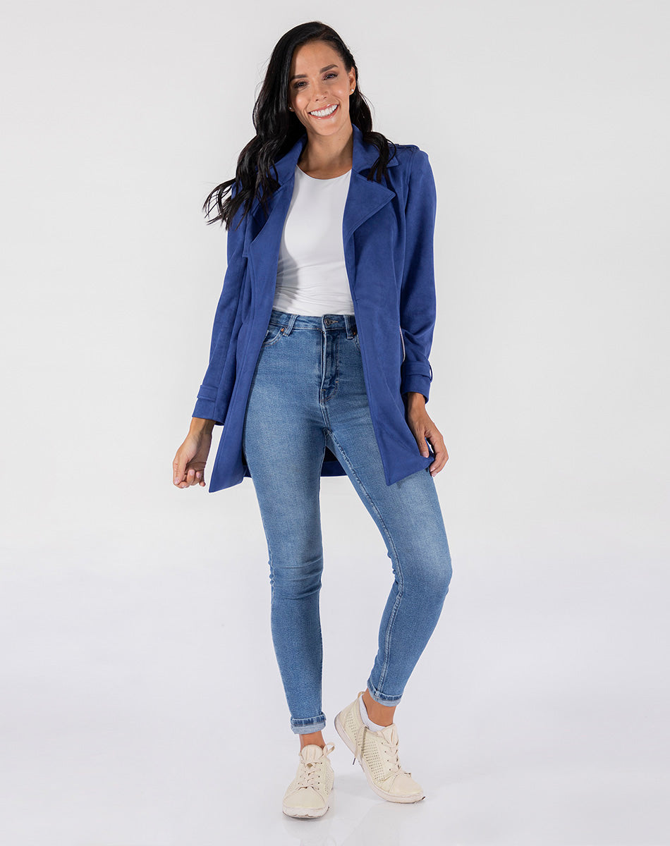 Long Suede Trench Coat