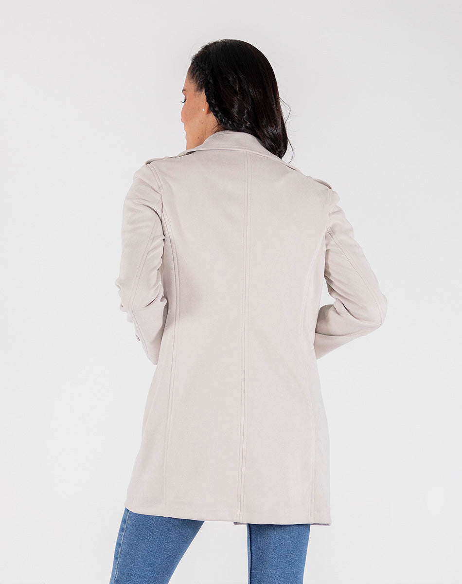 Long Suede Trench Coat