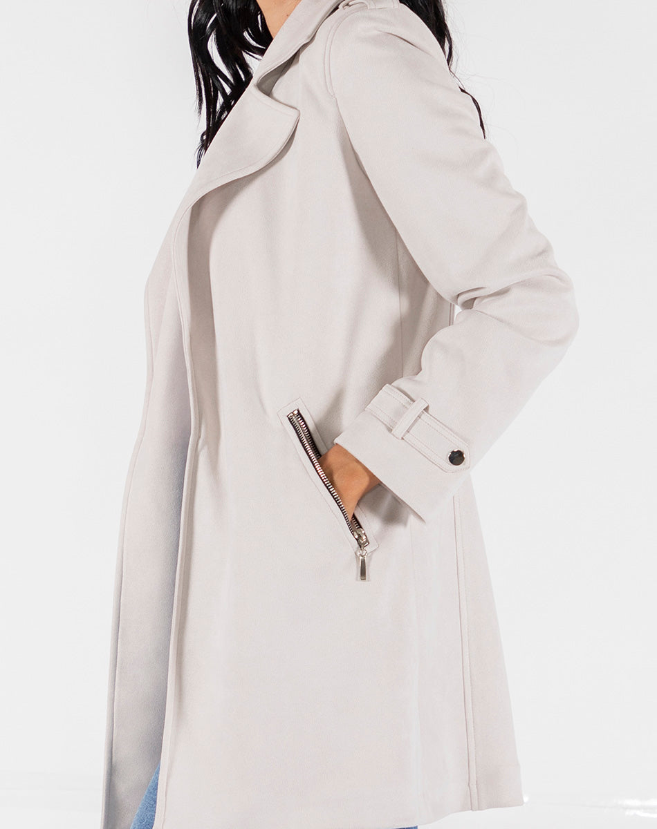 Long Suede Trench Coat