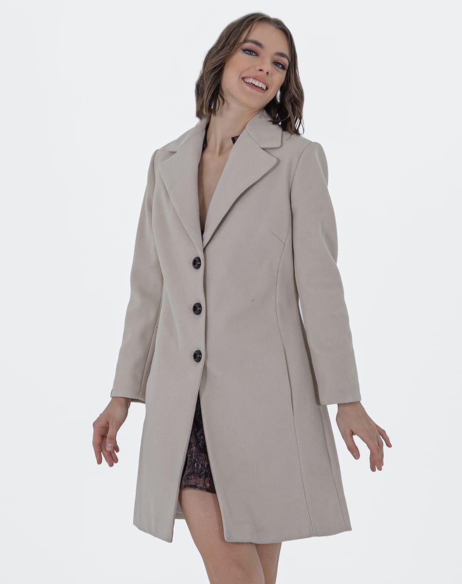 V Collar Midi Coat