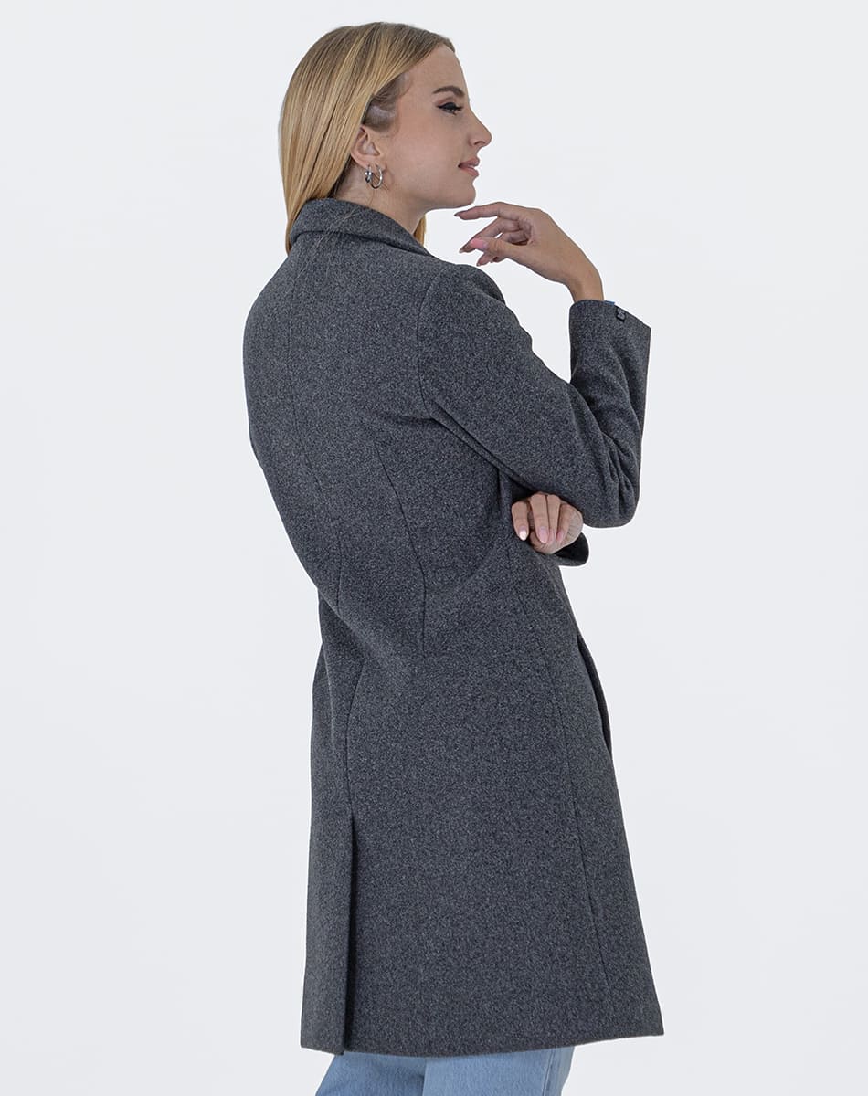 V Collar Midi Coat