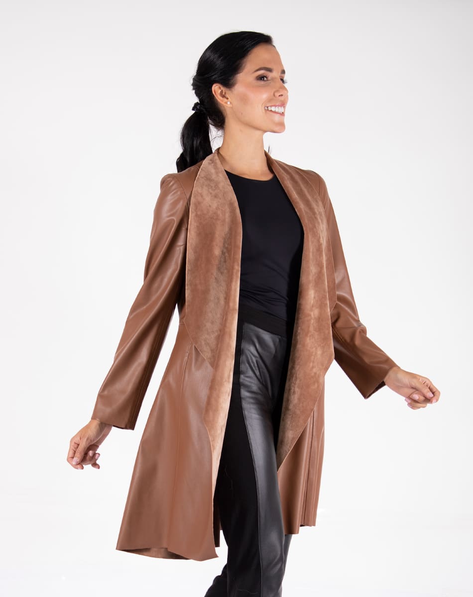 Synthetic leather Long Coat