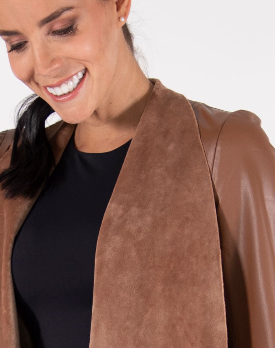 Synthetic leather Long Coat