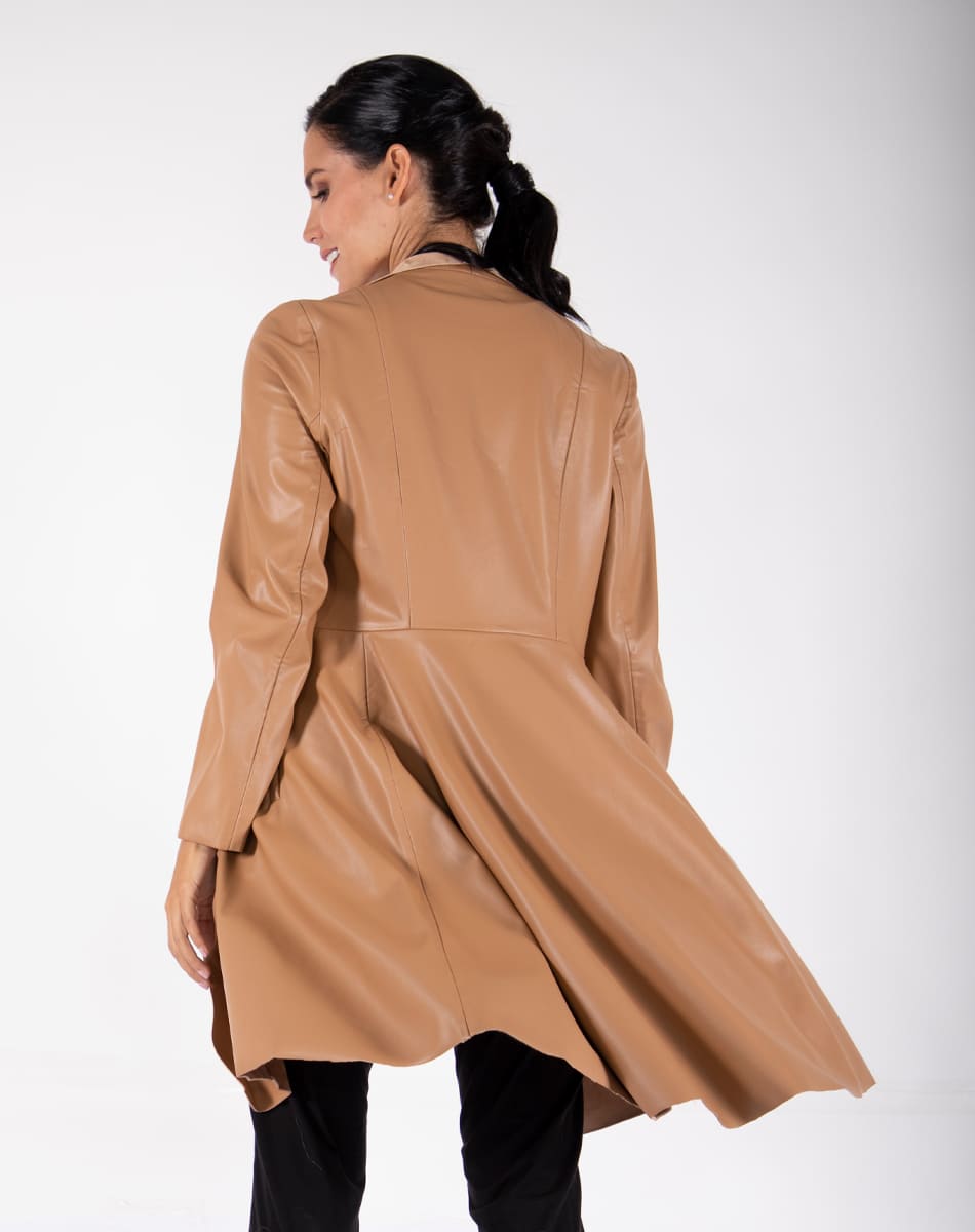 Synthetic leather Long Coat