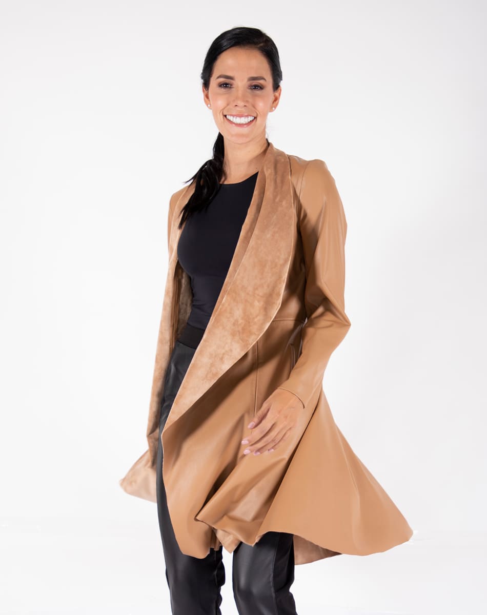 Synthetic leather Long Coat