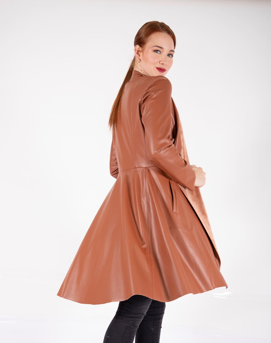 Synthetic leather Long Coat