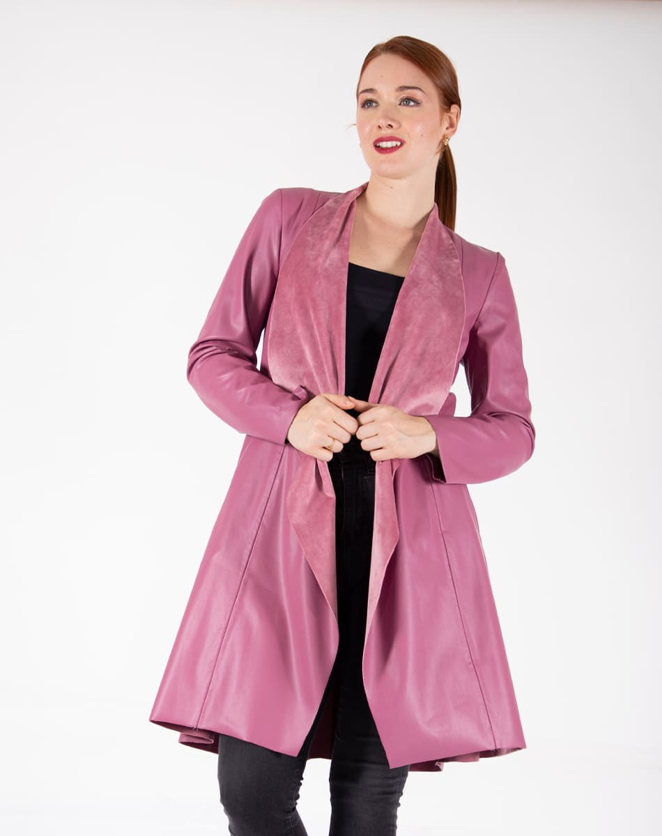 Synthetic leather Long Coat