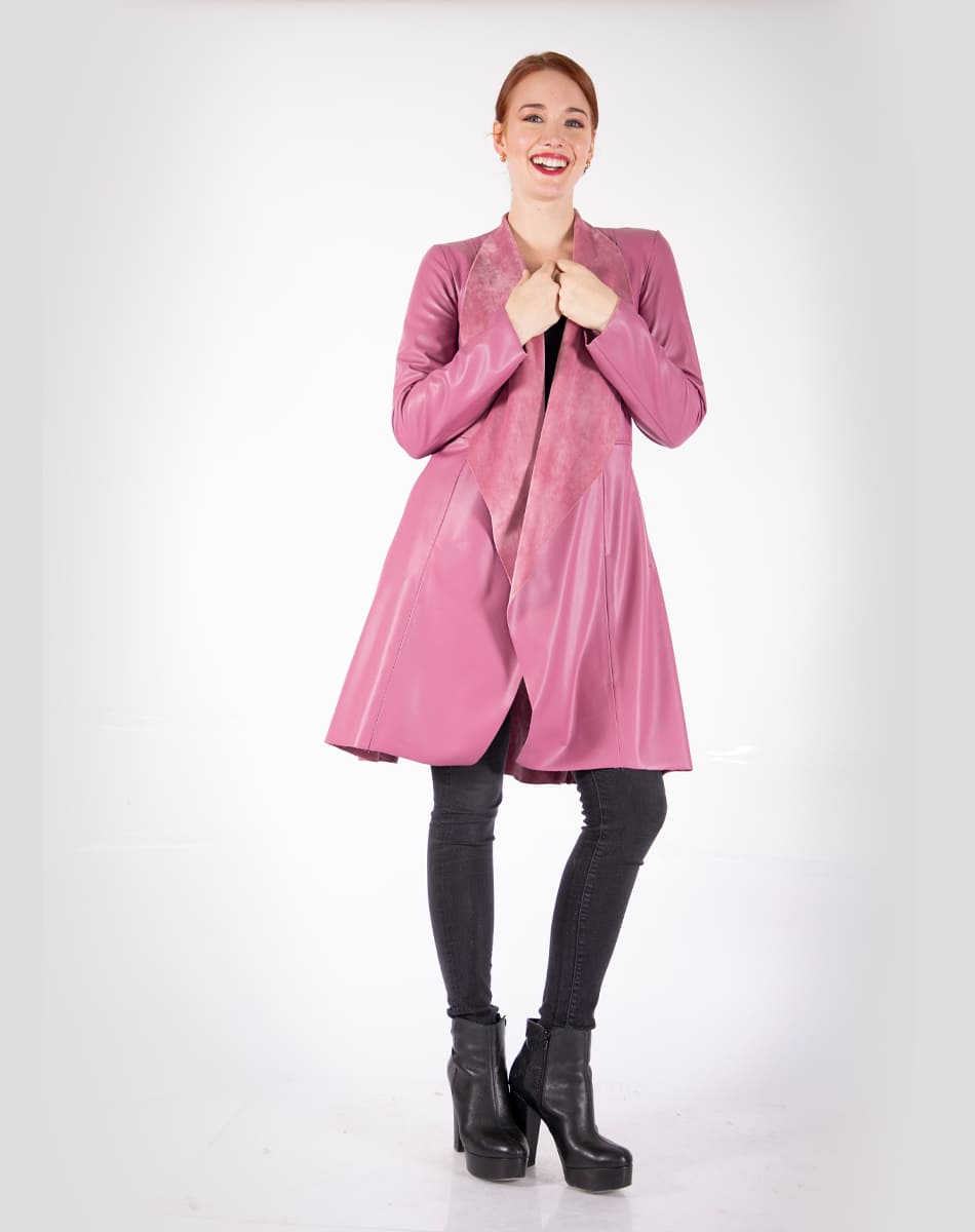 Synthetic leather Long Coat