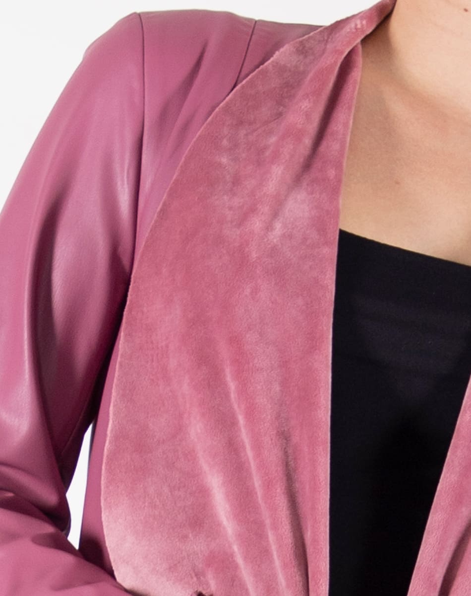 Synthetic leather Long Coat