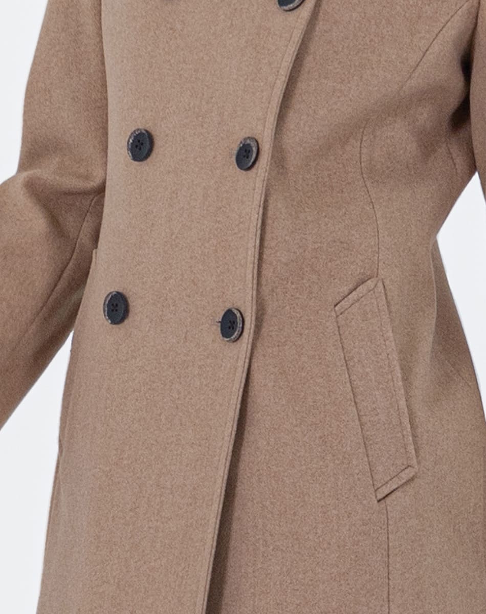 High Collar Coat With Double breasted
