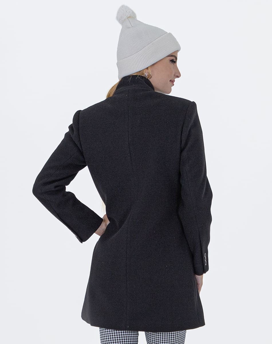 High Collar Coat With Double breasted