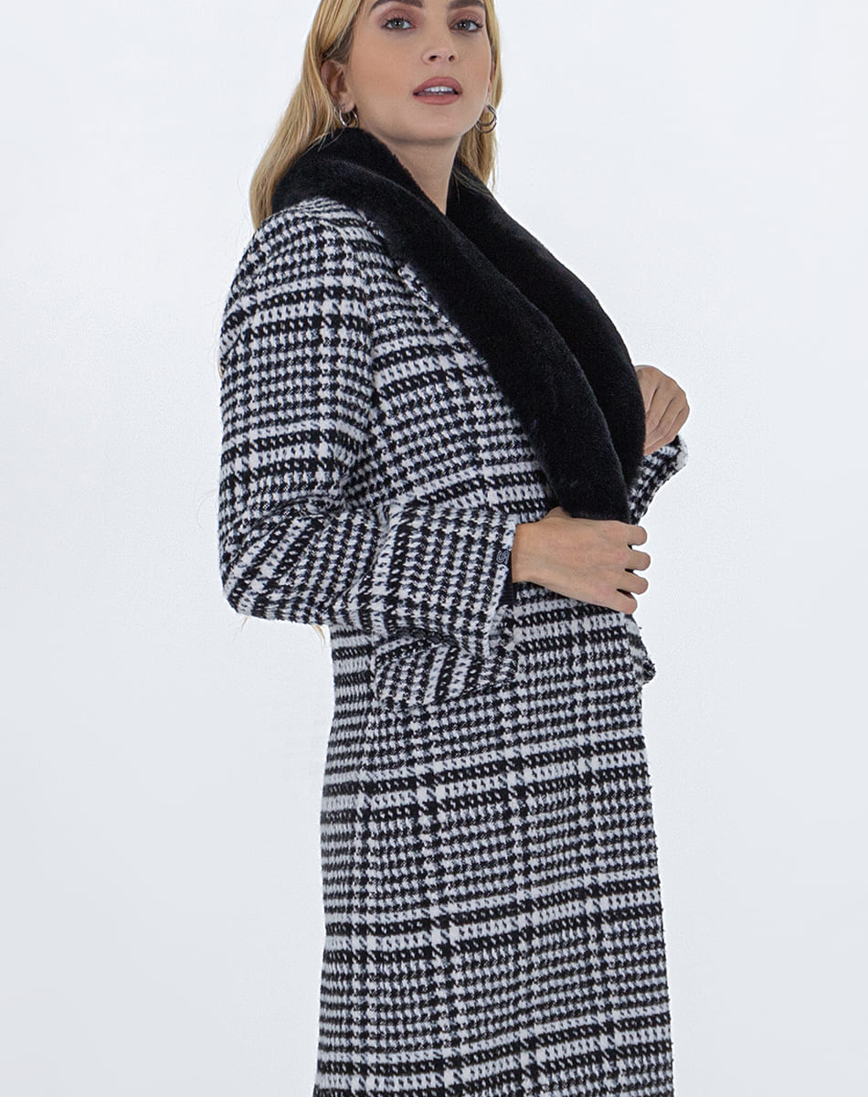 Tall Coat with Plush Collar