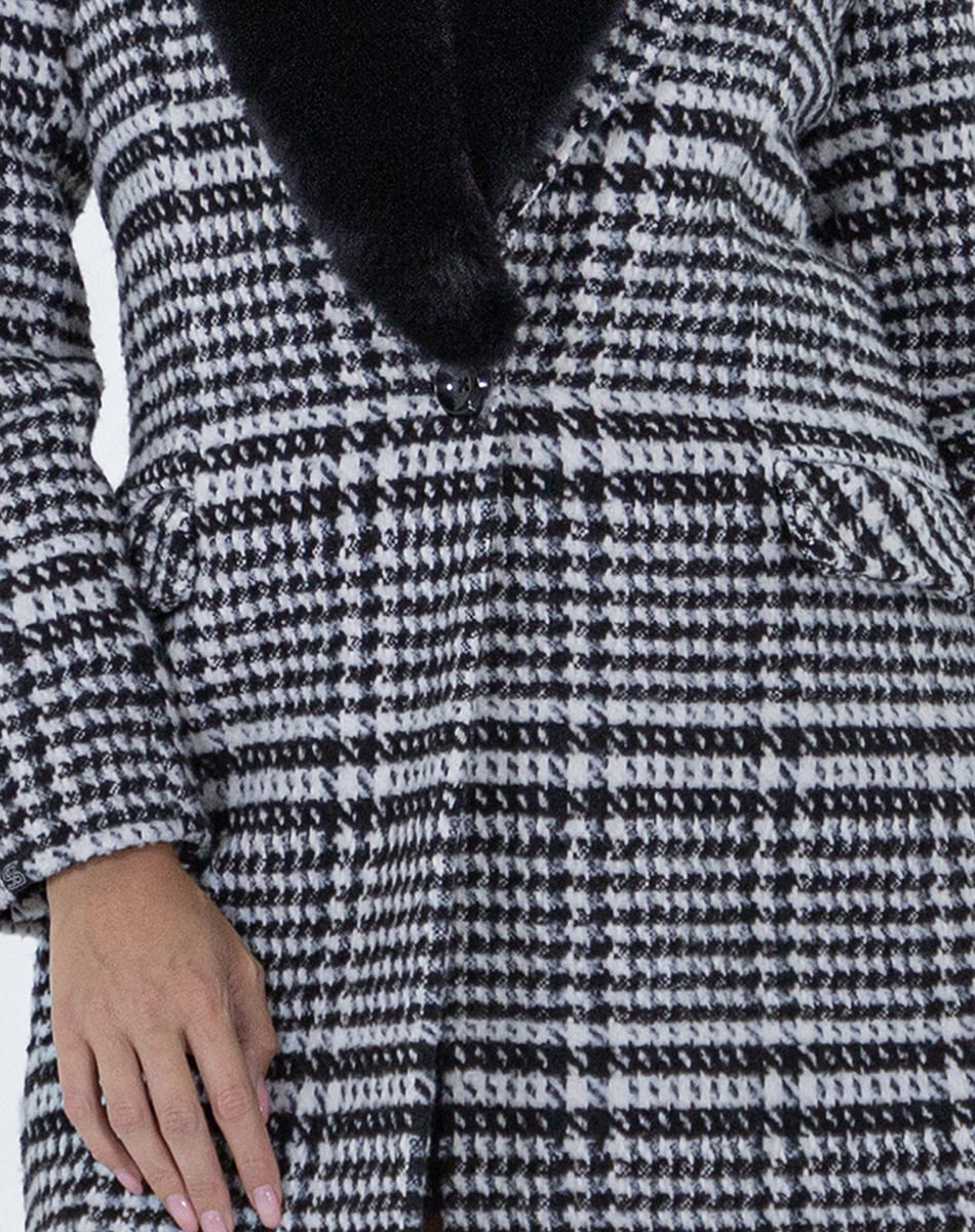 Tall Coat with Plush Collar