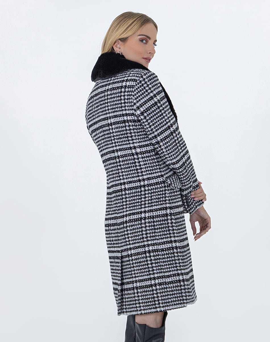 Tall Coat with Plush Collar