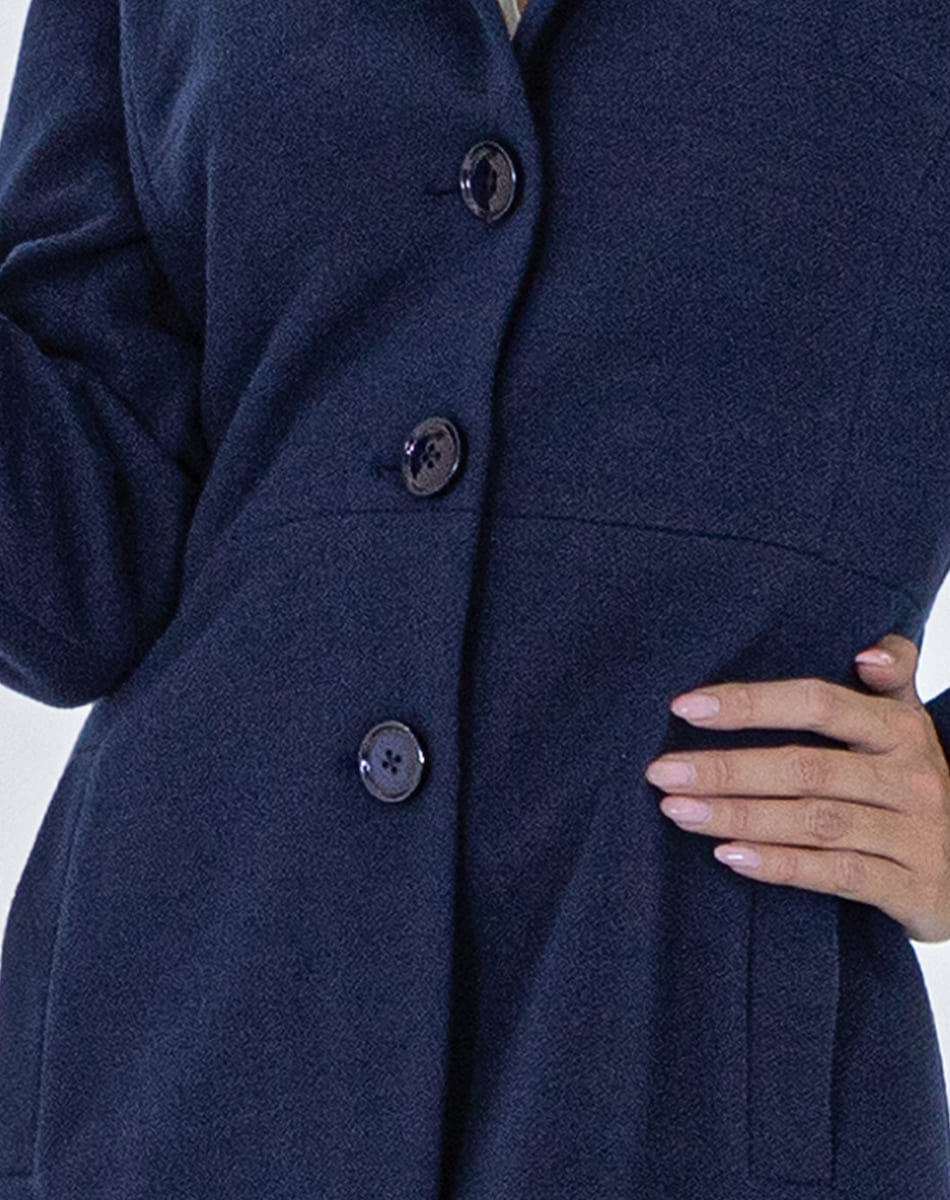 Straight High Coat With Tall Collar