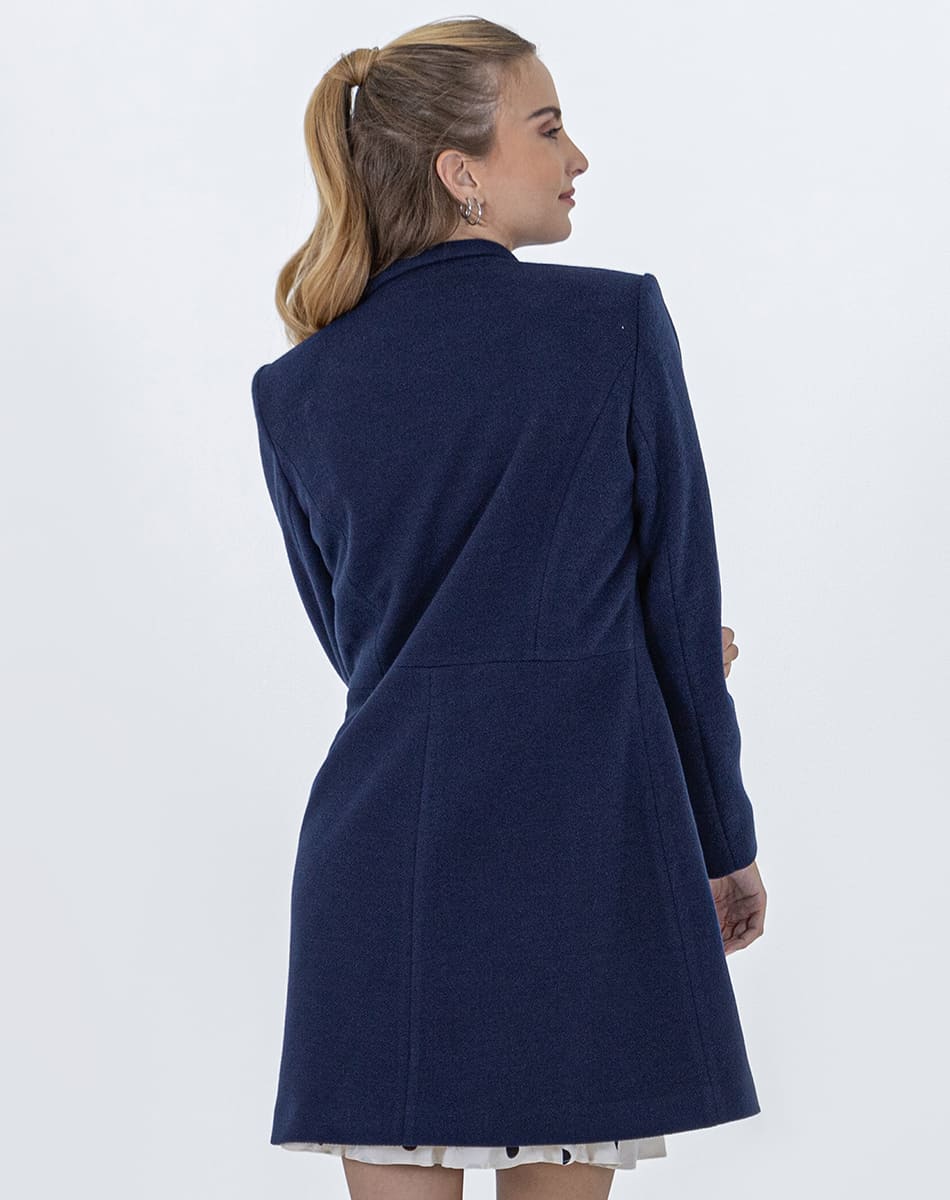 Straight High Coat With Tall Collar