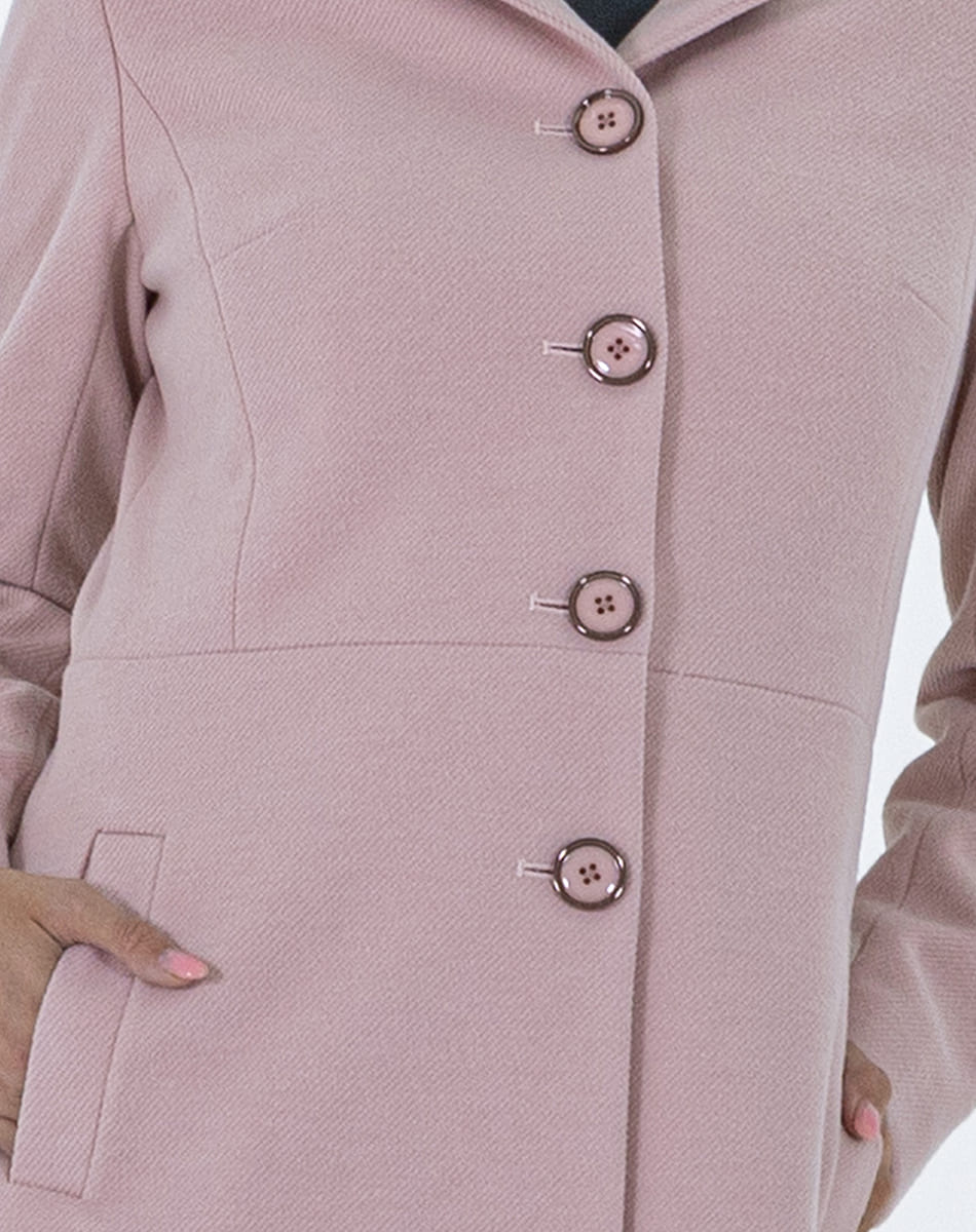 Straight High Coat With Tall Collar