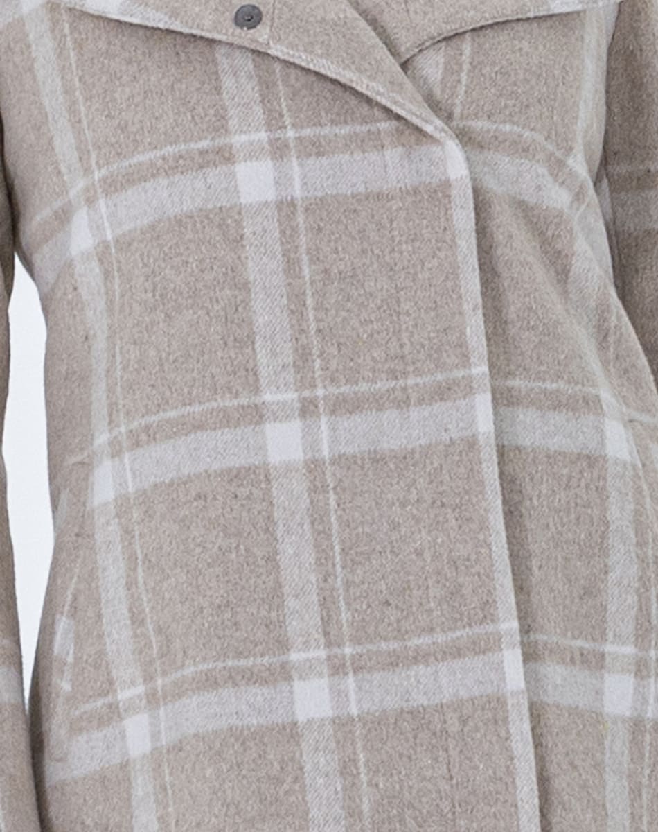 Checked Hooded Coat