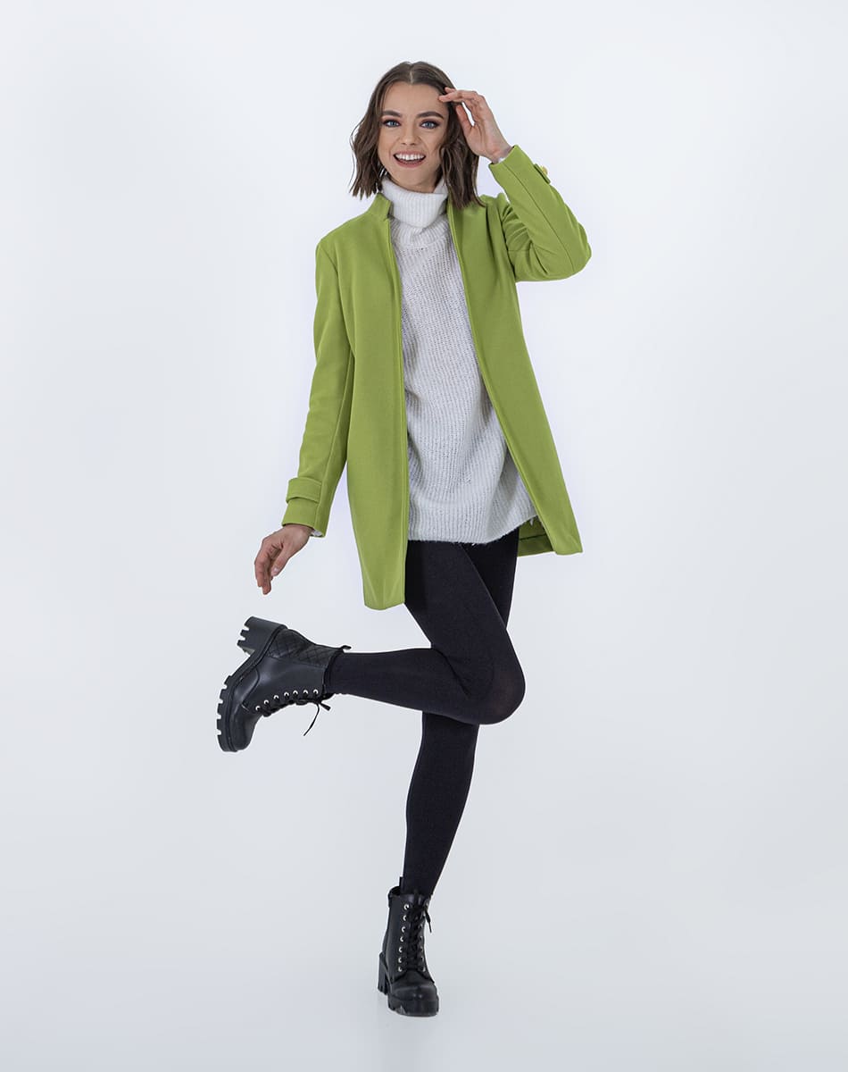 Open Coat With Ribbon On Cuffs