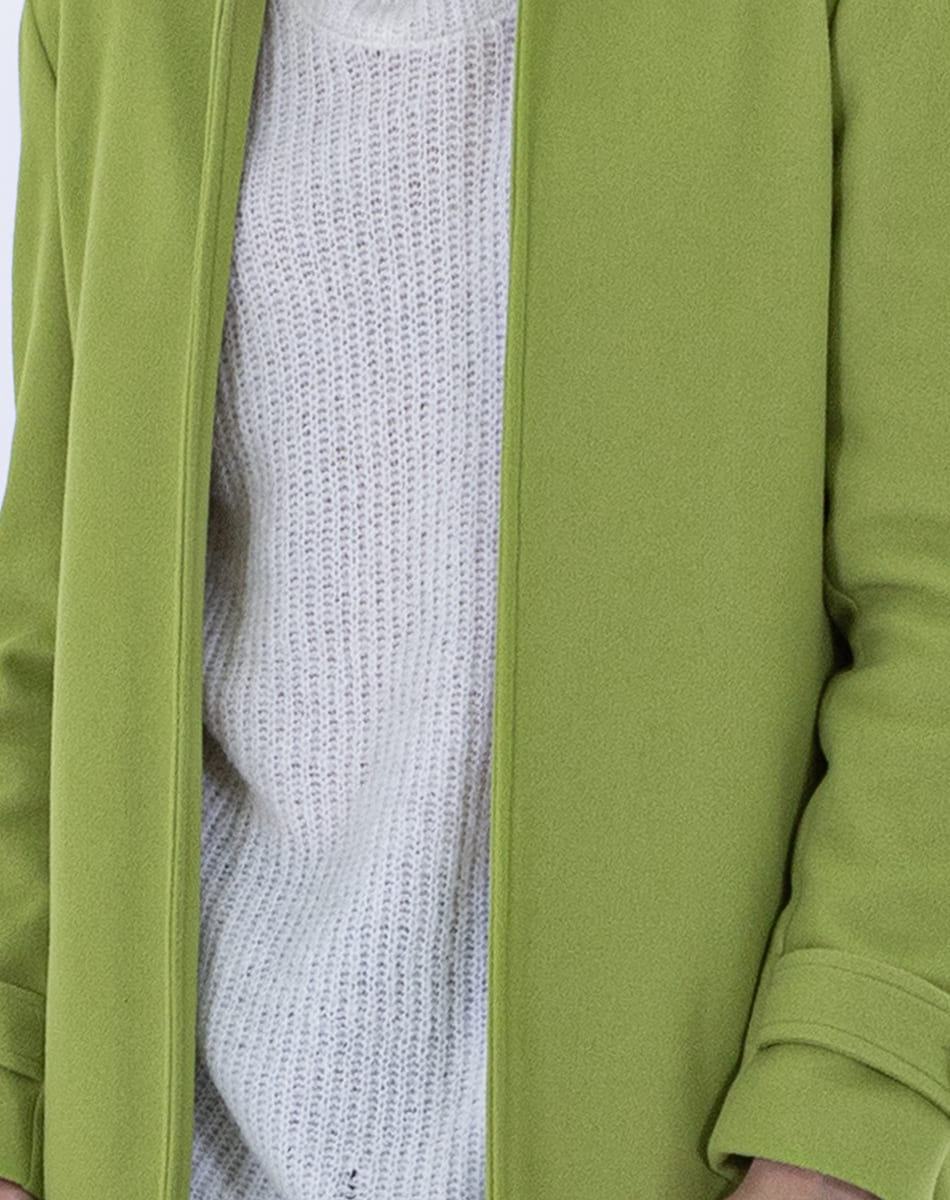 Open Coat With Ribbon On Cuffs