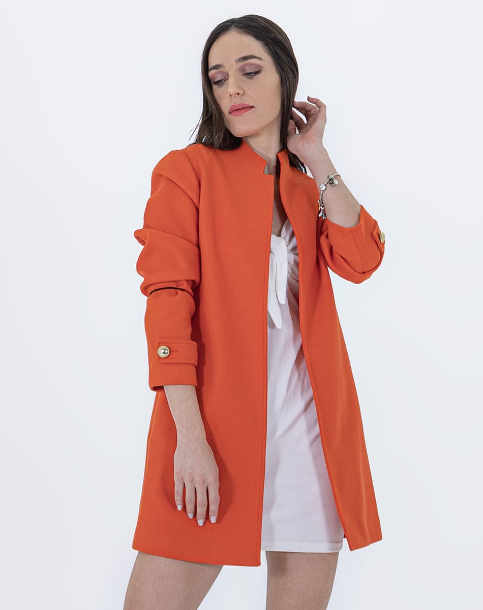 Open Coat With Ribbon On Cuffs