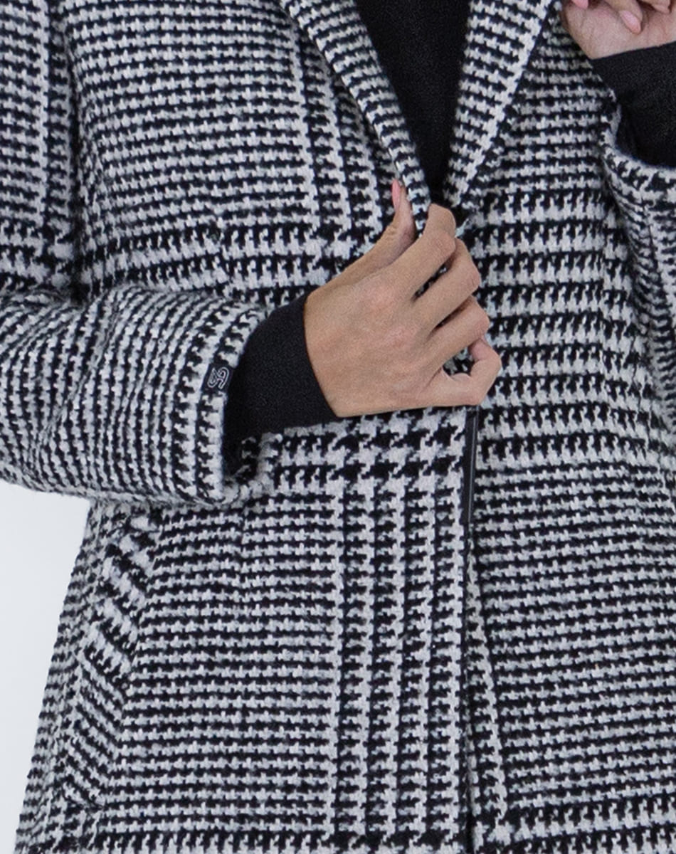 Checked Lapel Coat