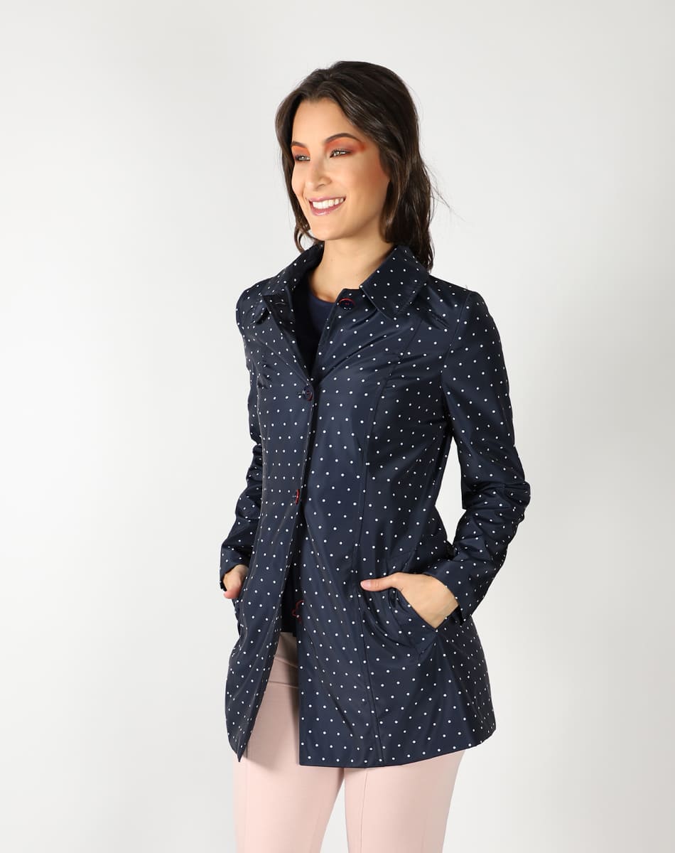 Dotted trench coat