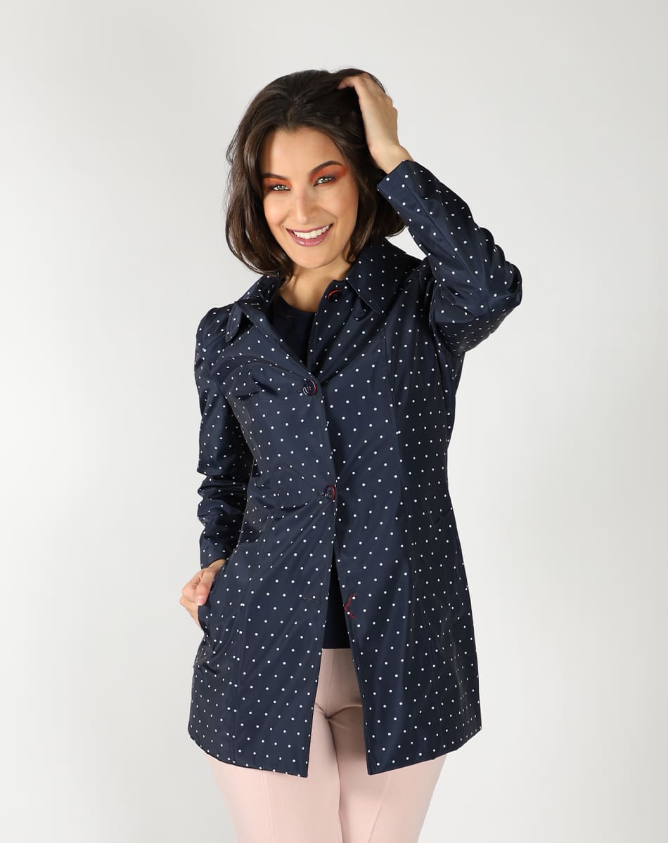Dotted trench coat