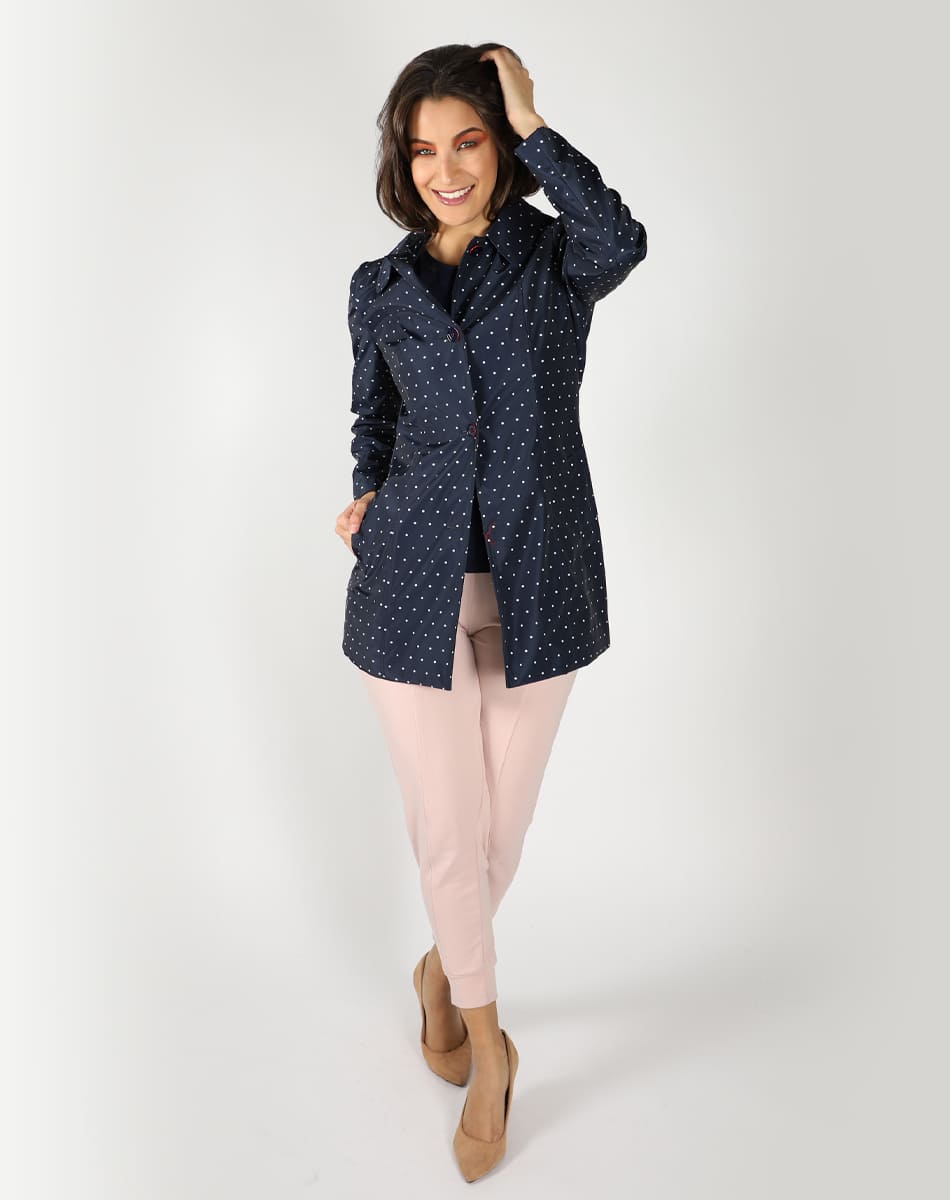Dotted trench coat