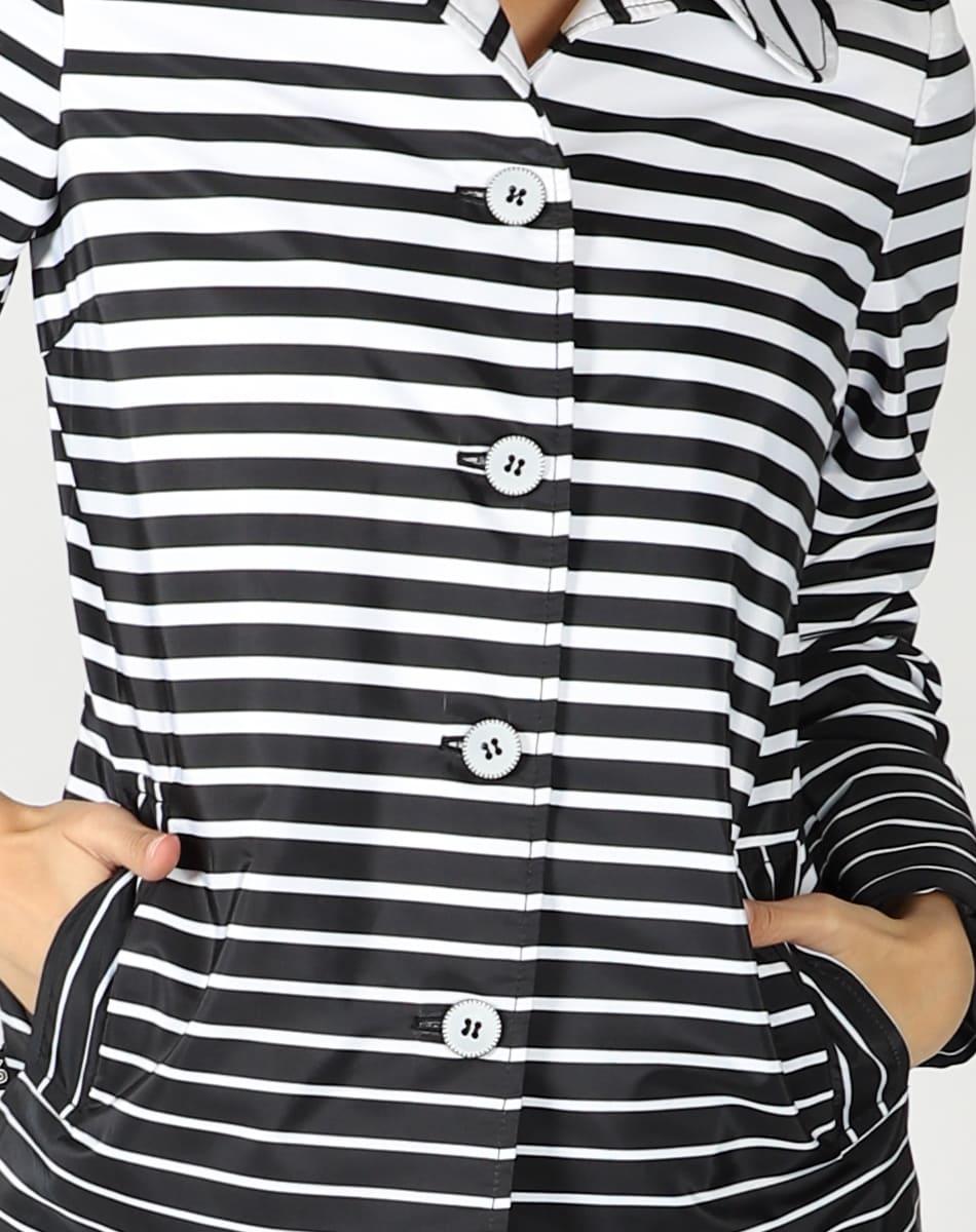 Striped trench coat